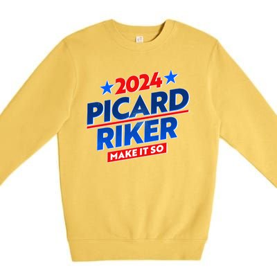 Vote Picard Riker Make It So 2024 Election Premium Crewneck Sweatshirt