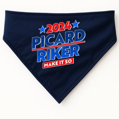 Vote Picard Riker Make It So 2024 Election USA-Made Doggie Bandana
