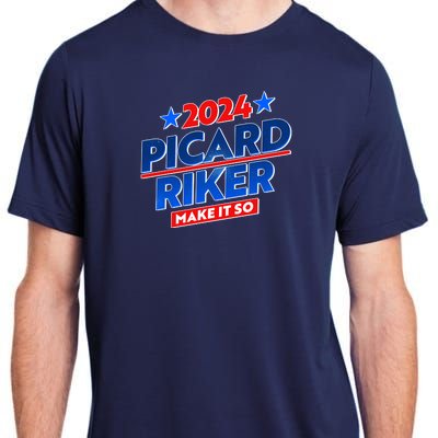 Vote Picard Riker Make It So 2024 Election Adult ChromaSoft Performance T-Shirt