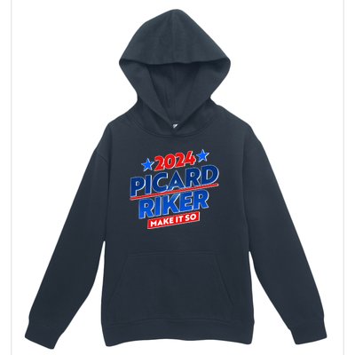 Vote Picard Riker Make It So 2024 Election Urban Pullover Hoodie