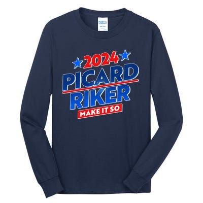 Vote Picard Riker Make It So 2024 Election Tall Long Sleeve T-Shirt