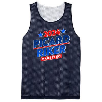 Vote Picard Riker Make It So 2024 Election Mesh Reversible Basketball Jersey Tank