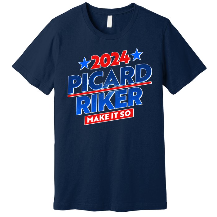 Vote Picard Riker Make It So 2024 Election Premium T-Shirt