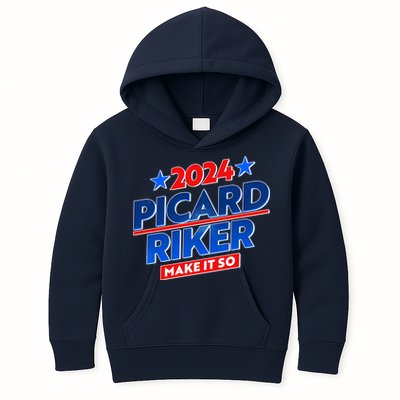 Vote Picard Riker Make It So 2024 Election Kids Hoodie