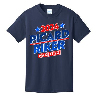 Vote Picard Riker Make It So 2024 Election Kids T-Shirt