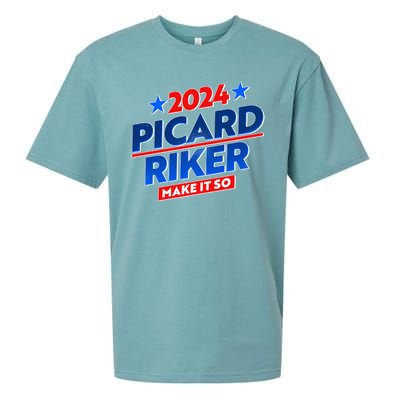 Vote Picard Riker Make It So 2024 Election Sueded Cloud Jersey T-Shirt