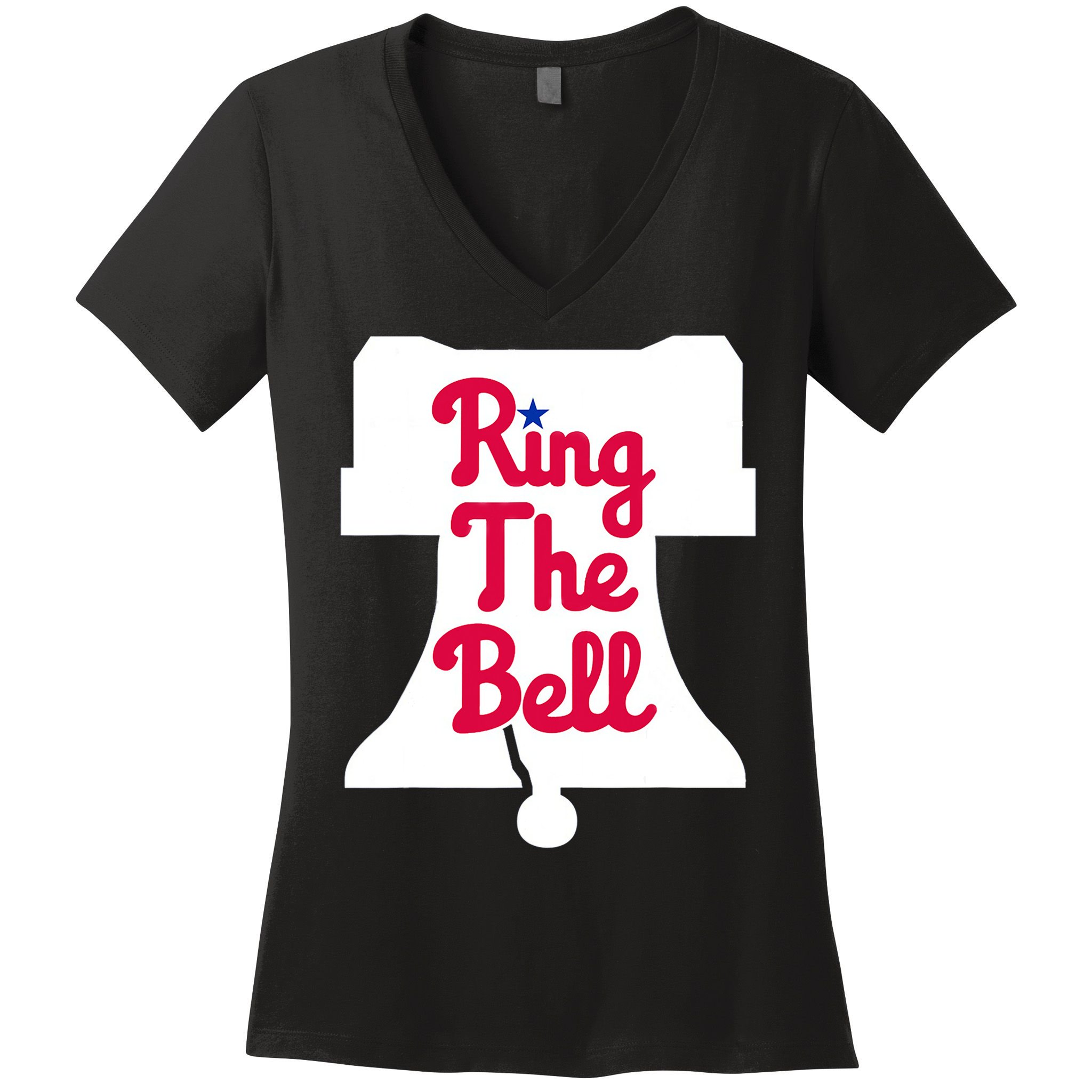 Vintage Philly Ring The Bell Philadelphia Baseball Christmas Women's V-Neck T-Shirt