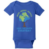 Vintage Planet Reuse Reduce Recycle Environtal Earth Day Meaningful Gift Baby Bodysuit