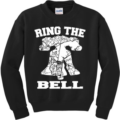 Vintage Philly Ring The Bell Philadelphia Street Map Liberty Kids Sweatshirt