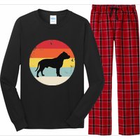 Vintage Pitbull Retro Birthday Gift For Bully Dog Owner Long Sleeve Pajama Set