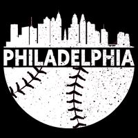 Vintage Philadelphia Skyline Baseball Retro Cityscap Bucket Hat