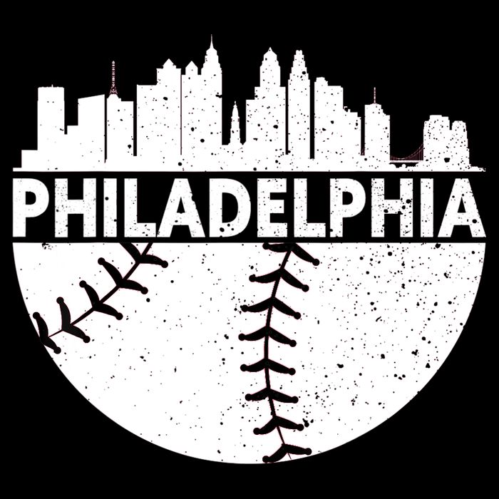 Vintage Philadelphia Skyline Baseball Retro Cityscap Bucket Hat