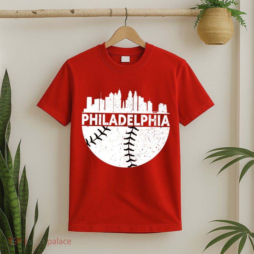Vintage Philadelphia Skyline Baseball Retro Cityscap T-Shirt