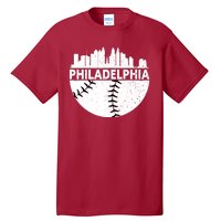 Vintage Philadelphia Skyline Baseball Retro Cityscap Tall T-Shirt