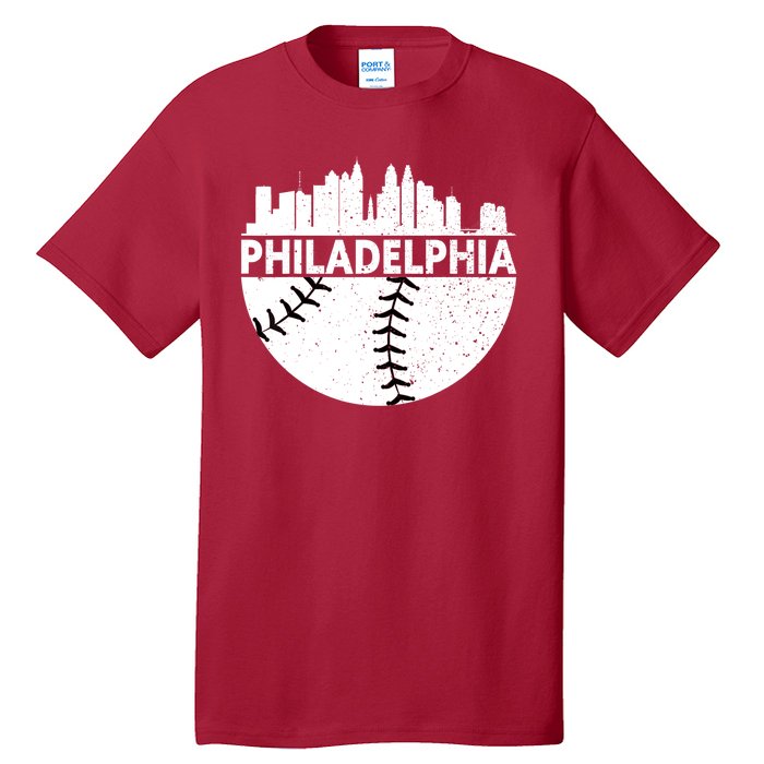 Vintage Philadelphia Skyline Baseball Retro Cityscap Tall T-Shirt