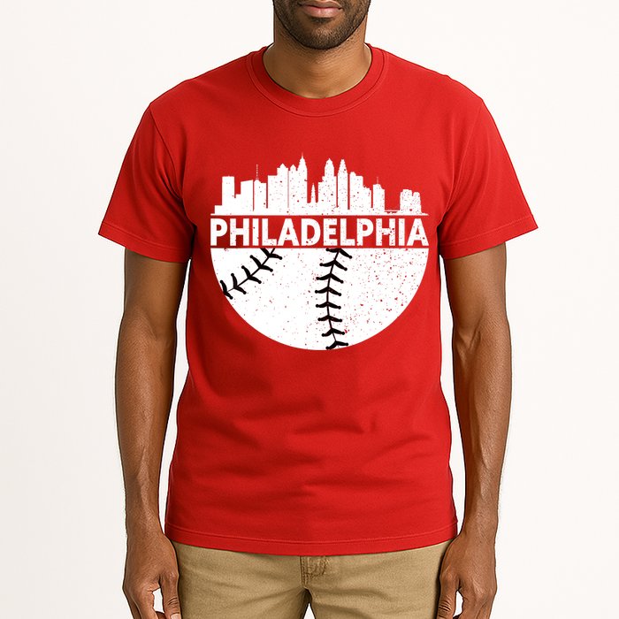 Vintage Philadelphia Skyline Baseball Retro Cityscap Tall T-Shirt