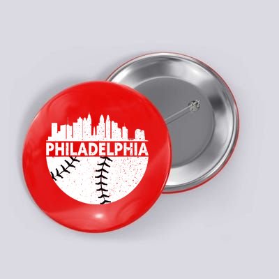 Vintage Philadelphia Skyline Baseball Retro Cityscap Button