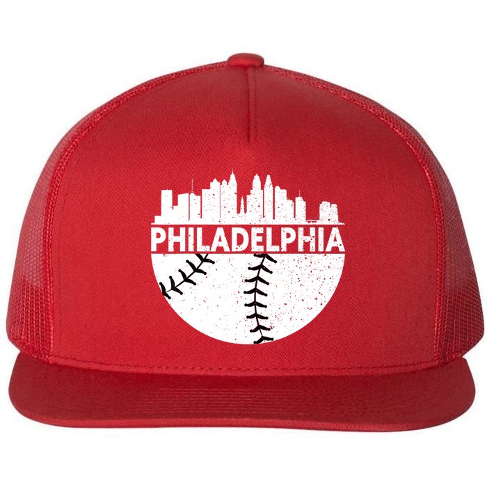 Vintage Philadelphia Skyline Baseball Retro Cityscap Flatbill Hat