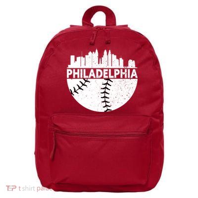 Vintage Philadelphia Skyline Baseball Retro Cityscap 16 in Basic Backpack