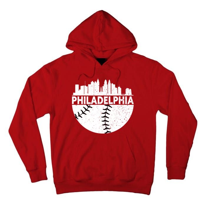 Vintage Philadelphia Skyline Baseball Retro Cityscap Tall Hoodie