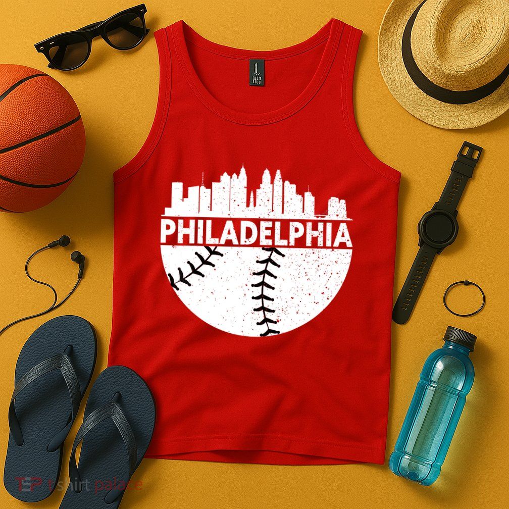 Vintage Philadelphia Skyline Baseball Retro Cityscap Tank Top