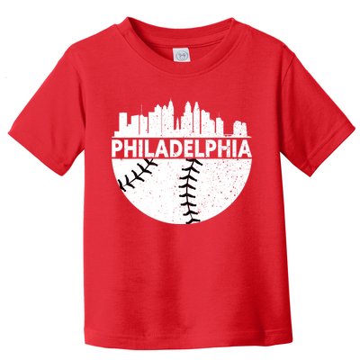 Vintage Philadelphia Skyline Baseball Retro Cityscap Toddler T-Shirt