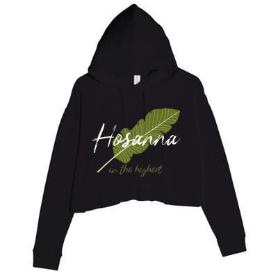 Vintage Palm Sunday Hosanna In The Highest Christian Easter Crop Fleece Hoodie