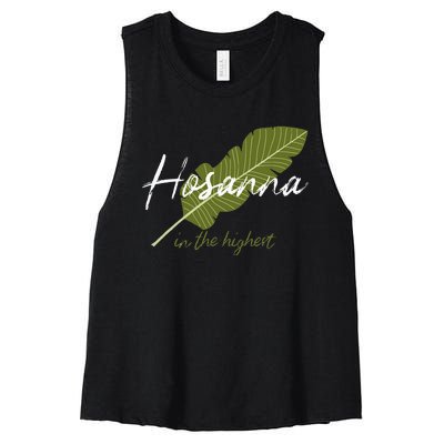 Vintage Palm Sunday Hosanna In The Highest Christian Easter Women's Racerback Cropped Tank