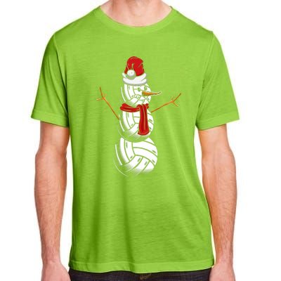 Volleyball Player Snowman Merry Xmas Christmas Day Adult ChromaSoft Performance T-Shirt