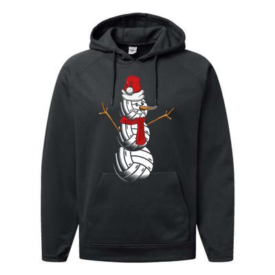 Volleyball Player Snowman Merry Xmas Christmas Day Performance Fleece Hoodie