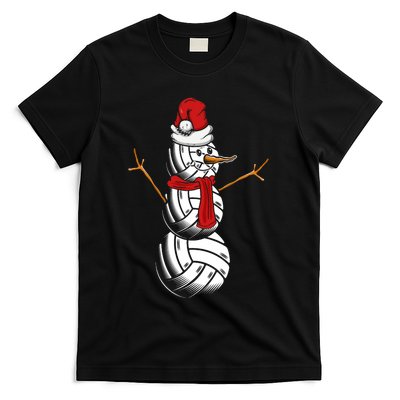 Volleyball Player Snowman Merry Xmas Christmas Day T-Shirt