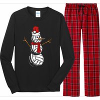 Volleyball Player Snowman Merry Xmas Christmas Day Long Sleeve Pajama Set