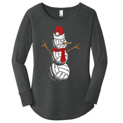 Volleyball Player Snowman Merry Xmas Christmas Day Women's Perfect Tri Tunic Long Sleeve Shirt