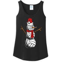 Volleyball Player Snowman Merry Xmas Christmas Day Ladies Essential Tank