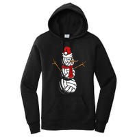 Volleyball Player Snowman Merry Xmas Christmas Day Women's Pullover Hoodie