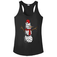 Volleyball Player Snowman Merry Xmas Christmas Day Ladies PosiCharge Competitor Racerback Tank