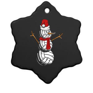 Volleyball Player Snowman Merry Xmas Christmas Day Ceramic Star Ornament