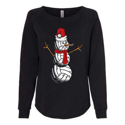 Volleyball Player Snowman Merry Xmas Christmas Day Womens California Wash Sweatshirt