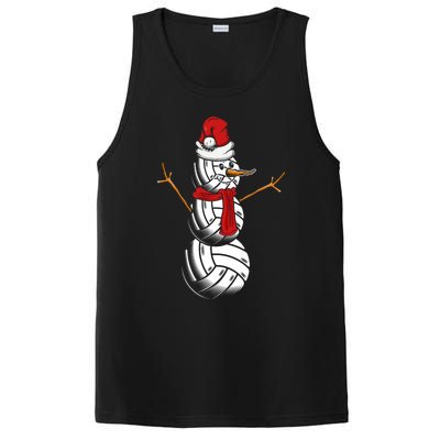 Volleyball Player Snowman Merry Xmas Christmas Day PosiCharge Competitor Tank