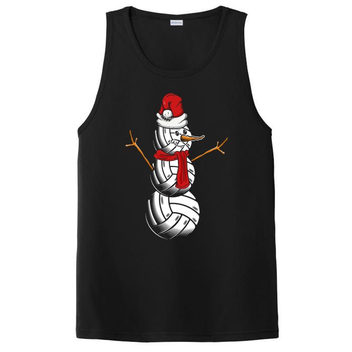 Volleyball Player Snowman Merry Xmas Christmas Day PosiCharge Competitor Tank