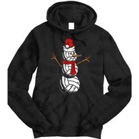 Volleyball Player Snowman Merry Xmas Christmas Day Tie Dye Hoodie