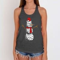 Volleyball Player Snowman Merry Xmas Christmas Day Women's Knotted Racerback Tank