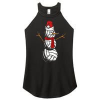 Volleyball Player Snowman Merry Xmas Christmas Day Women's Perfect Tri Rocker Tank