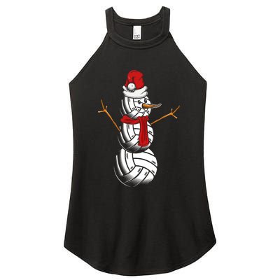 Volleyball Player Snowman Merry Xmas Christmas Day Women's Perfect Tri Rocker Tank