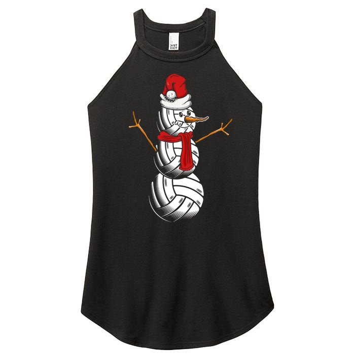 Volleyball Player Snowman Merry Xmas Christmas Day Women's Perfect Tri Rocker Tank