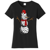 Volleyball Player Snowman Merry Xmas Christmas Day Women's T-Shirt