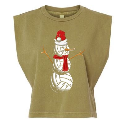 Volleyball Player Snowman Merry Xmas Christmas Day Garment-Dyed Women's Muscle Tee