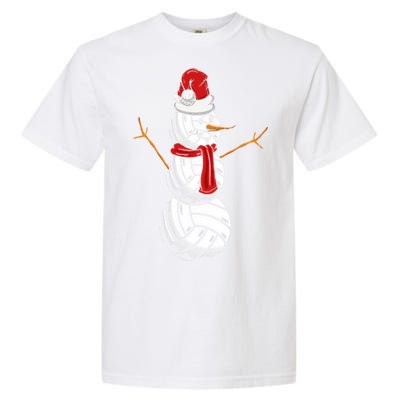 Volleyball Player Snowman Merry Xmas Christmas Day Garment-Dyed Heavyweight T-Shirt