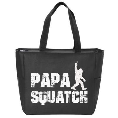 Vintage Papa Squatch Dad Sasquatch Bigfoot Fathers Day Zip Tote Bag