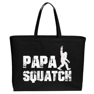 Vintage Papa Squatch Dad Sasquatch Bigfoot Fathers Day Cotton Canvas Jumbo Tote